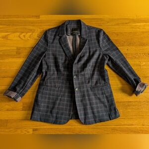 Banana Republic Navy Checkered Blazer | Women's 14